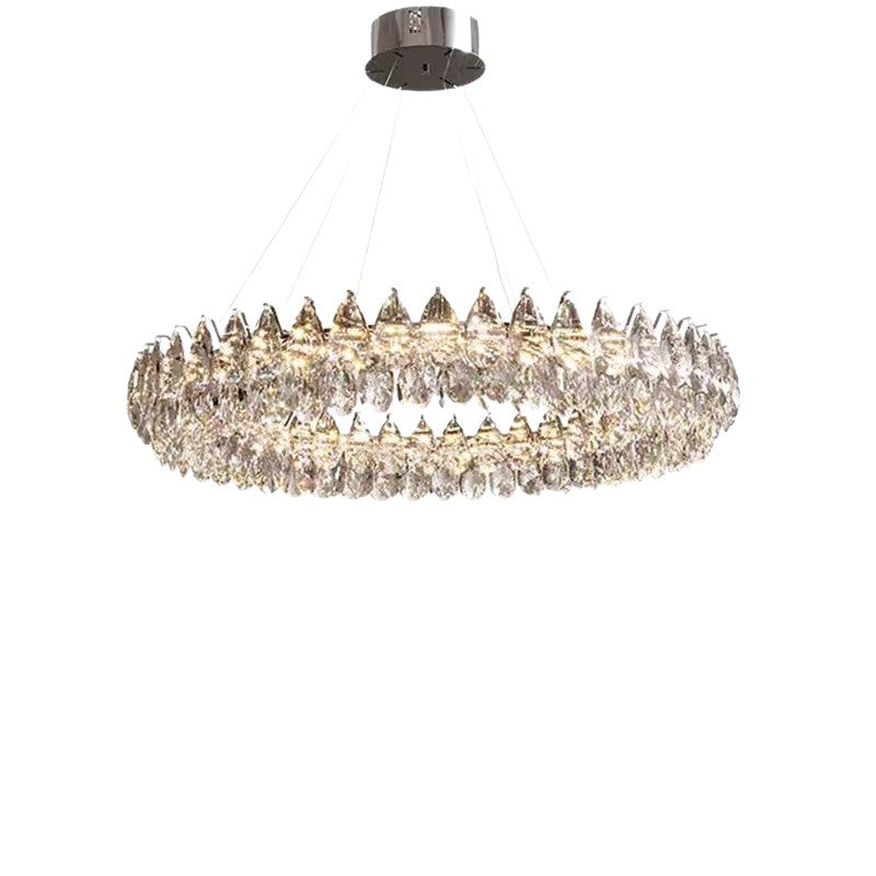 Single or Double Layer Crystal Chandelier / Tricolor Light / 800and500 Double Layer