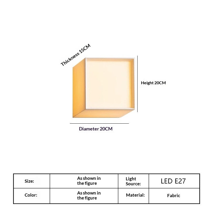 Square Fabric Tri-Colour Wall Light / White / D20xH20cm / Tri color