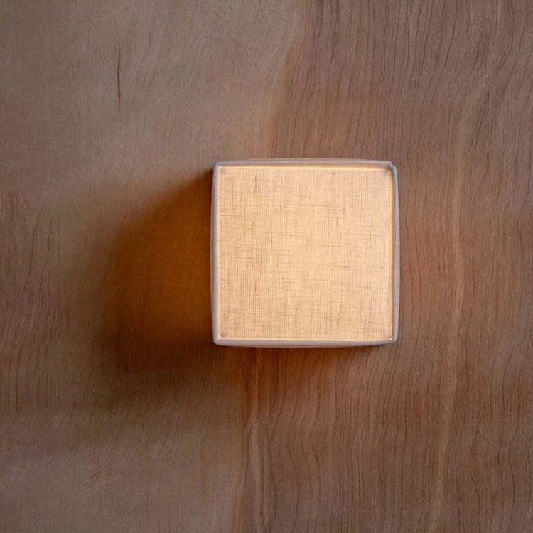 Square Fabric Tri-Colour Wall Light / White / D15xH15cm / Warm White