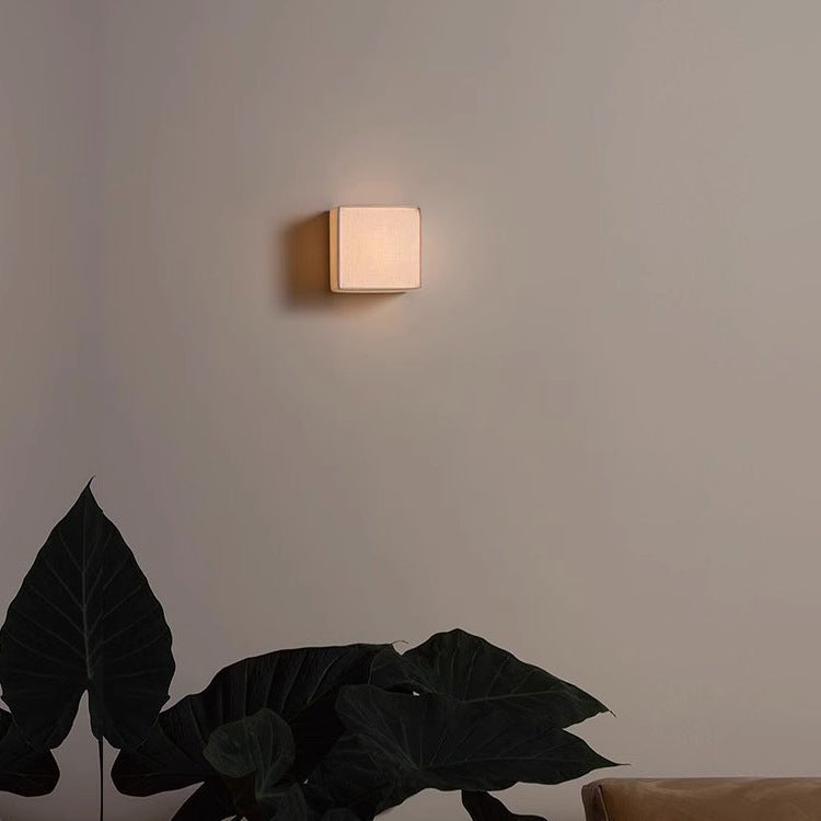 Square Fabric Tri-Colour Wall Light